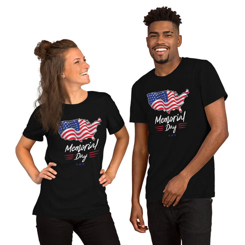 Memorial Day American Flag Short-sleeve unisex t-shirt - Mainstream Freedom